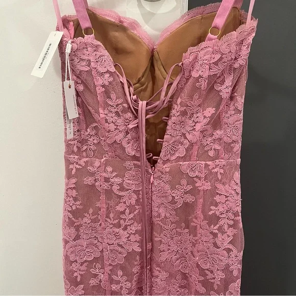NWT V. Chapman Maxi Dress Ruby Gown Pink Lace Bustier Corset Wedding Guest sz 2 - Picture 4 of 10